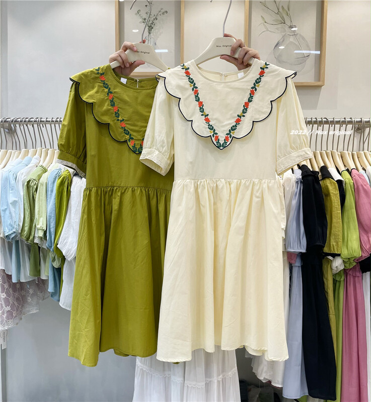 [Max original] sweet aging flower embroidery dress 98356\hbx