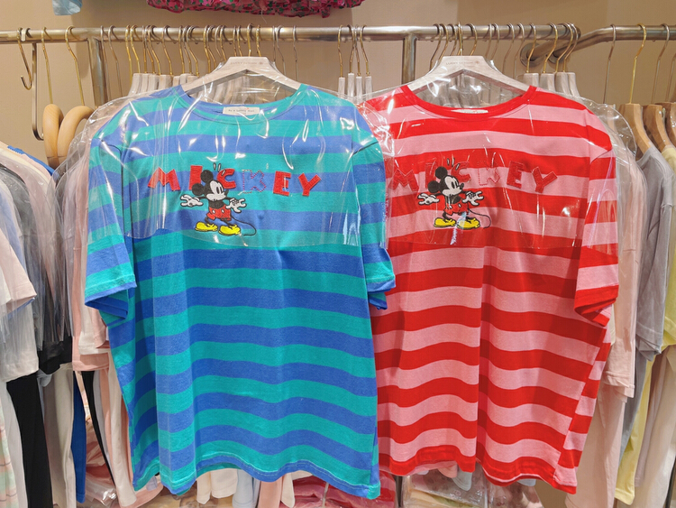 [lucky] Mickey Mouse stripe short sleeve T-shirt 835\hbx