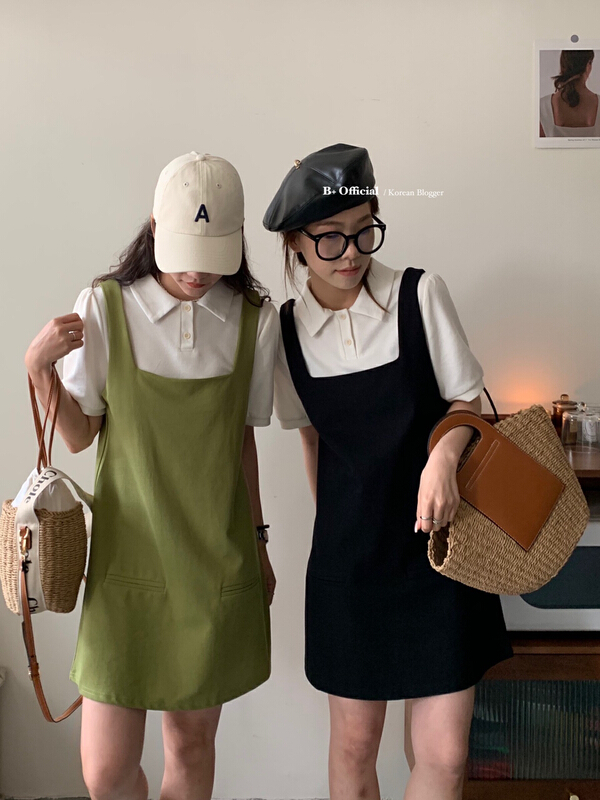 [B plus] fake two piece splicing Japanese slim dress 22-4009-2\hbx