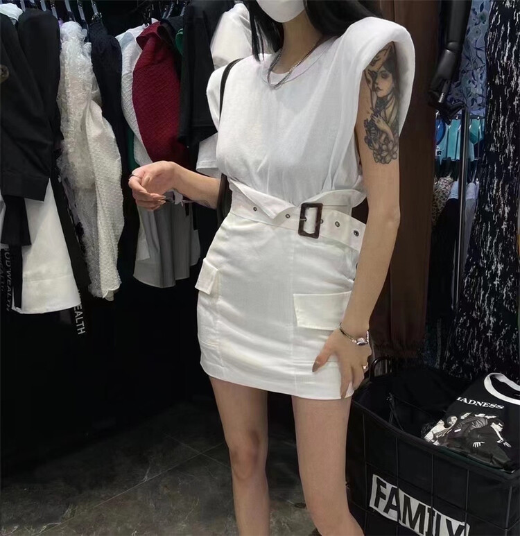 [Yan Zhen] fashionable pocket design High Waist Hip Wrap Skirt (with belt) 62202\pcz
