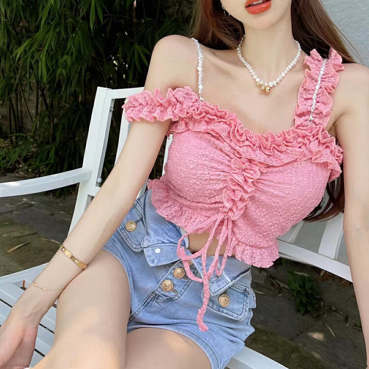 [Danling] fashionable slim design vest / suspender (with detachable pearl shoulder strap) 1070\pcz