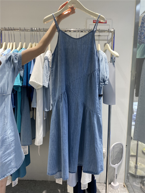 [Nigel] fashion simple denim suspender dress 2150\lsw