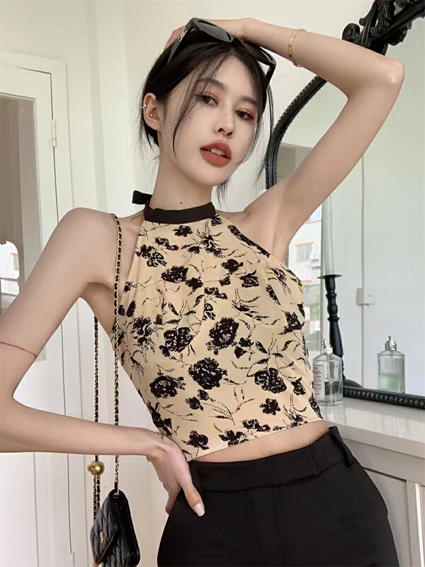 [Danling] dried flowers, leaky back, elastic binding, vest / suspender with cushion 1178\pcz