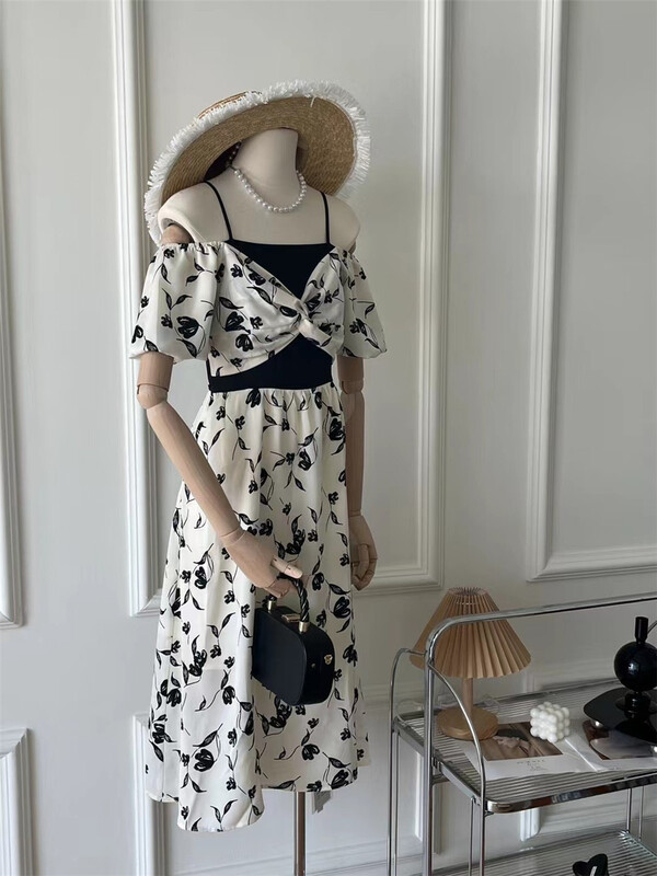 [um micron] elegant mosaic printed suspender dress (only for skirts) 66523\hjy