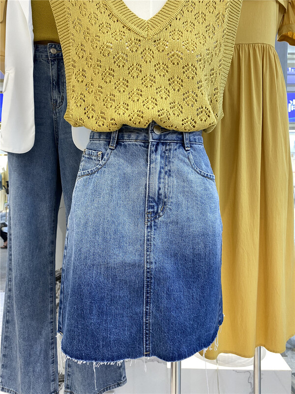 [Nike] fashion simple gradient denim skirt 6285\lsw