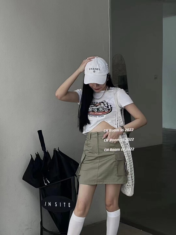 [Yan Zhen] slim letter versatile short sleeve T-shirt 61944\pcz