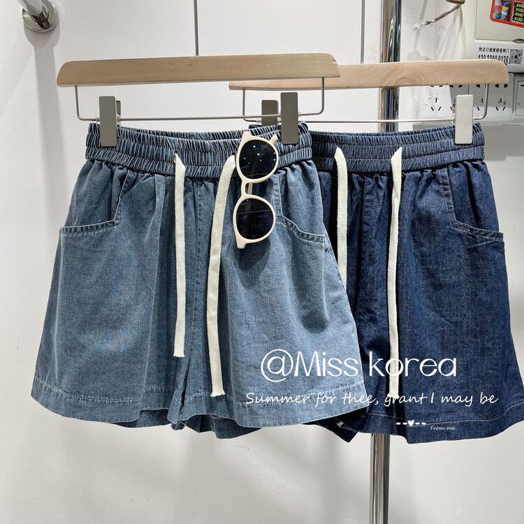[Miss Korea] comfortable and versatile drawstring denim shorts 6868\hbx