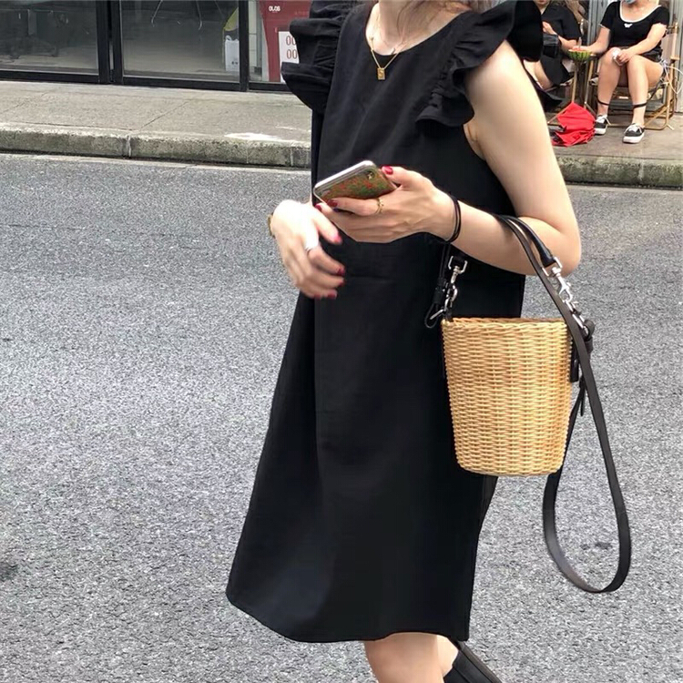[wgwe] small flying sleeves Korean aging fashion dress 1832\pcz