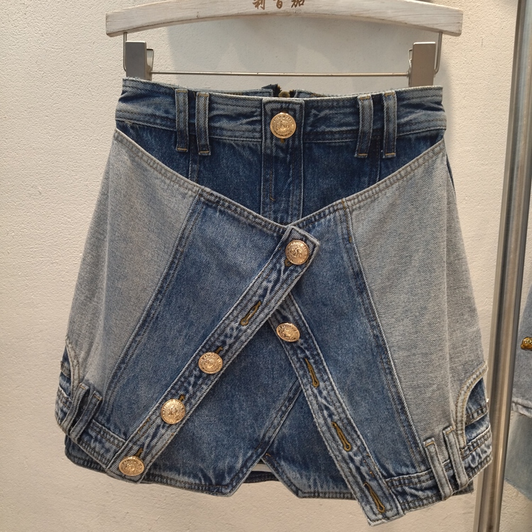 【 Rebecca 】 Korean irregular denim skirt 2319\cl