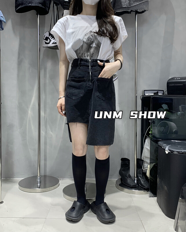 [unm-show] irregular featured denim skirt 1272\wtt