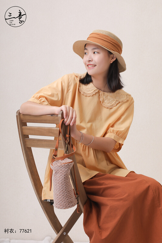 [original three plain clothes] simple temperament casual literary shirt 77621
