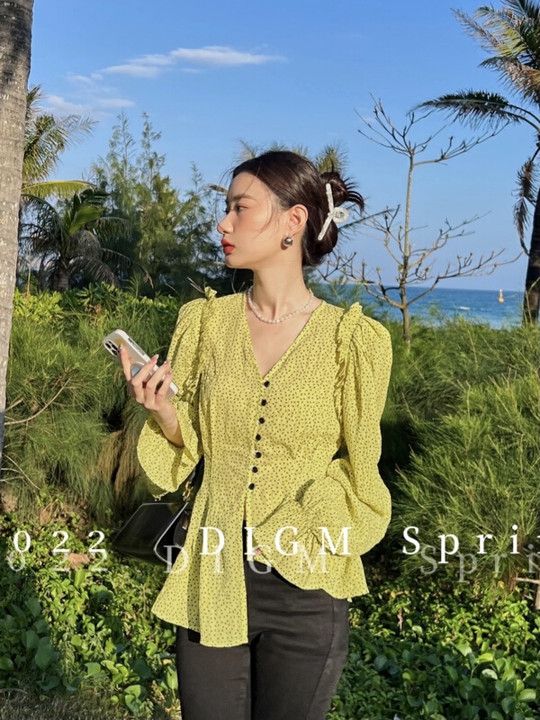 New year in early spring! [digm] irregular wavelet Dot Shirt 3513\zxx