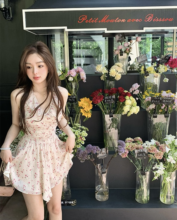 [Amanda] neck and waist tuck dress 9647\pcz