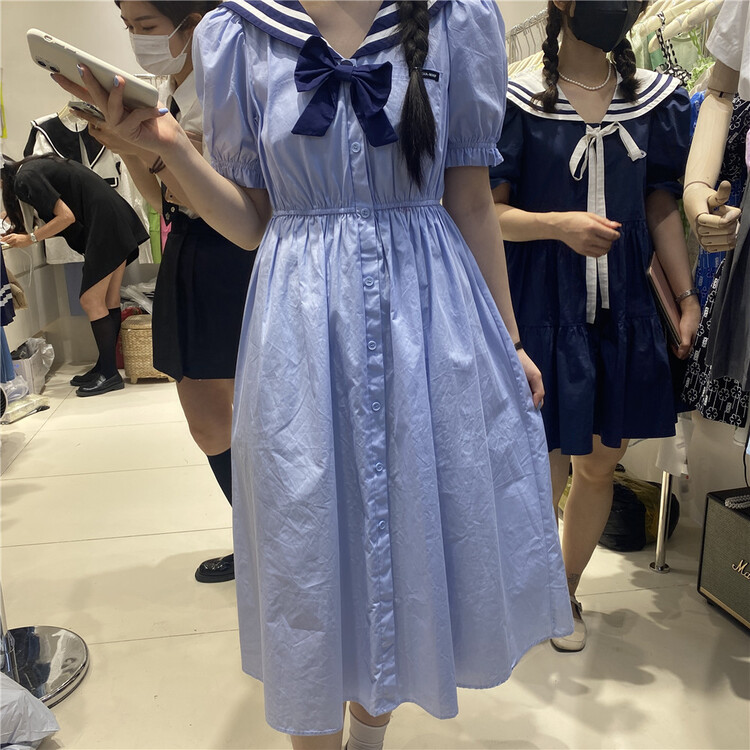 [1517] short sleeve crimp Pullover dress fj7250\zjy
