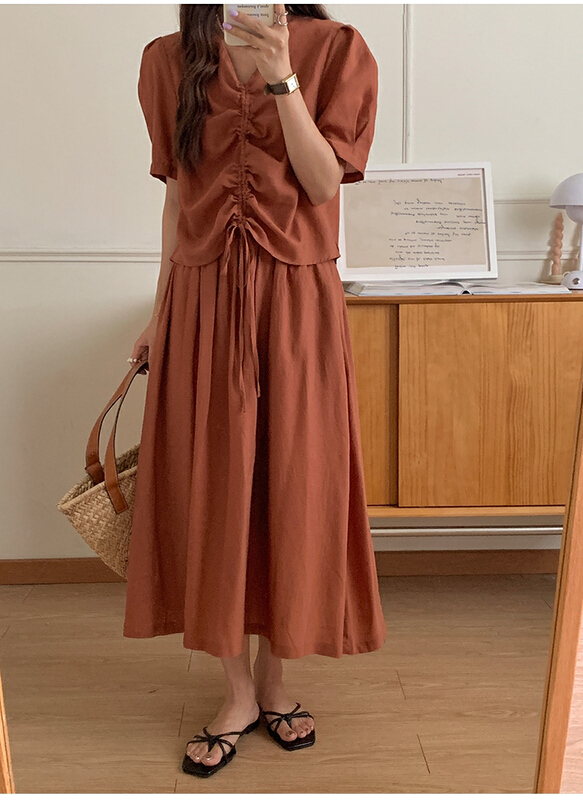 [the mind] simple casual and versatile A-line skirt 60508-1\jhy