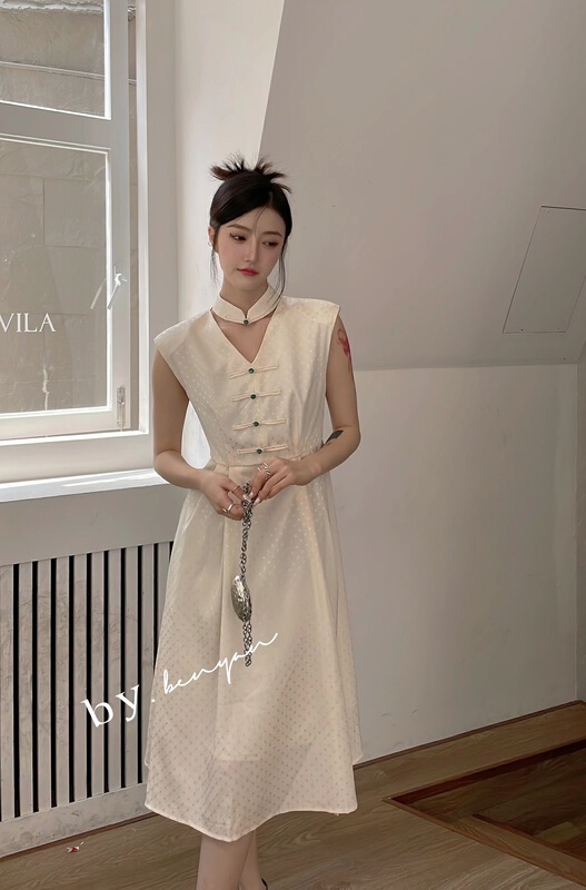 [benyan] national style sleeveless slim dress 6123\zxx