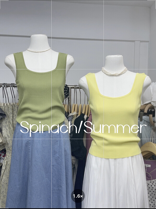 [spinach family spinach] Korean style ice silk vest / sling 6840\hbx