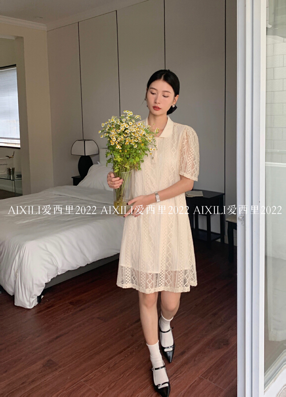 [aixili aixili] temperament little woman dress (lace hollow out) 6685\wpl