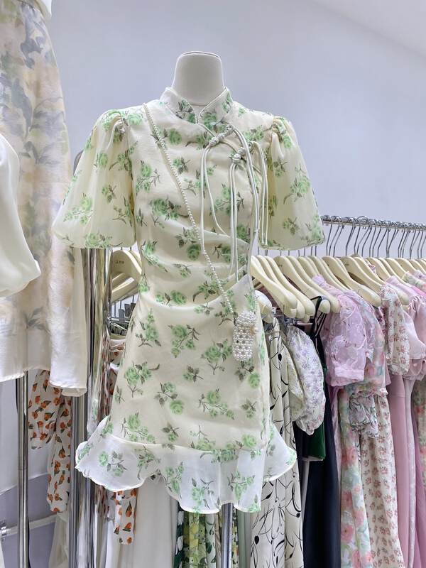 [u.me] temperament National Style Floral fishtail dress 10008\hjy