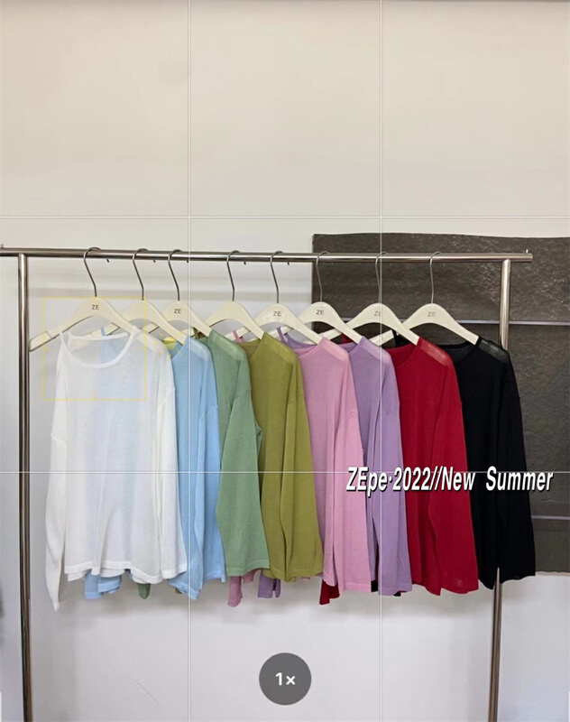 [Ze] simple and versatile wide truffle shoulder long sleeve T-shirt 012\ll