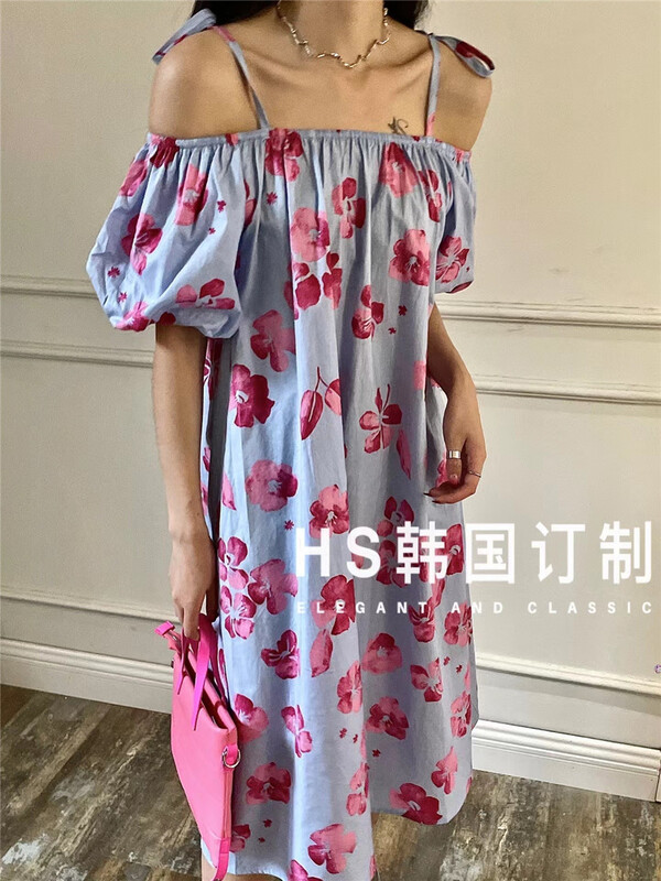 [HS customized in Korea] Korean Ladies' floral suspender dress ys1-9895\hjy