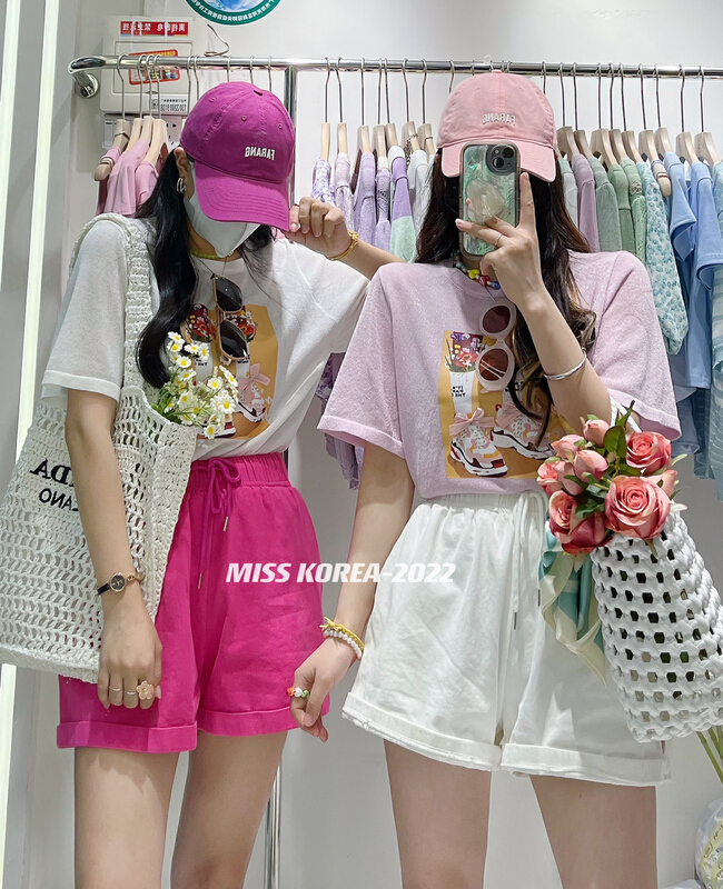 [Miss Korea] Korean casual printed T-shirt 6749\hbx