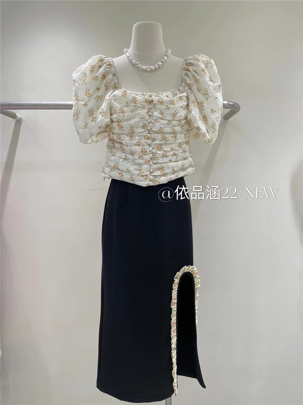 [yipinhan] French Style Floral square collar shirt 9915\pcz