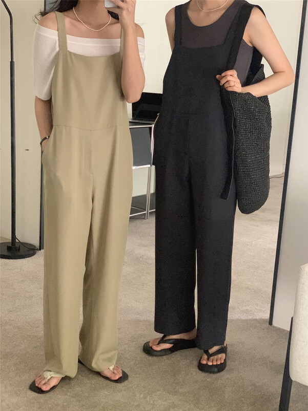 [clean space] Korean loose and versatile casual strap pants 32351\cqw
