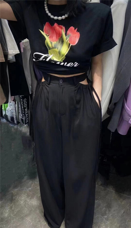 [Yan Zhen] design sense waist cut-out suit casual pants 51155\pcz