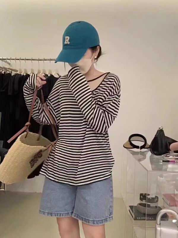 [tototellme] simple stripe ice silk sunscreen shirt 20578\hbx