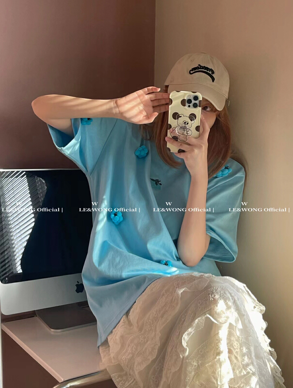 [le&wong] kids' fun aging comfortable short sleeve T-shirt (with detachable grapes) ys1-8838\wtt