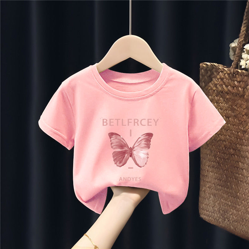 Cotton girls' short sleeve T-shirt children's baby T-shirt children's clothing summer new cartoon foreign style top boys' fashion