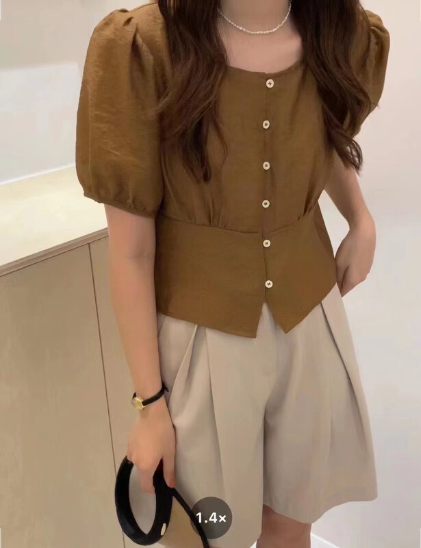 [o.lucky] Korean version simple and versatile short sleeve shirt 1932\hbx