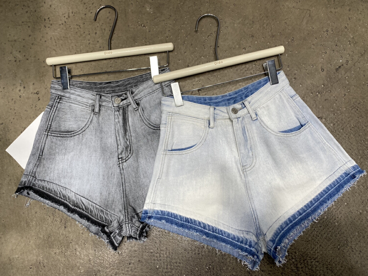 [Dido] fashionable hot girls' versatile raw denim shorts 7186\lsw