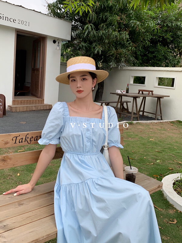 In early summer! [v.studio] Korean style square neck dress 8820\l