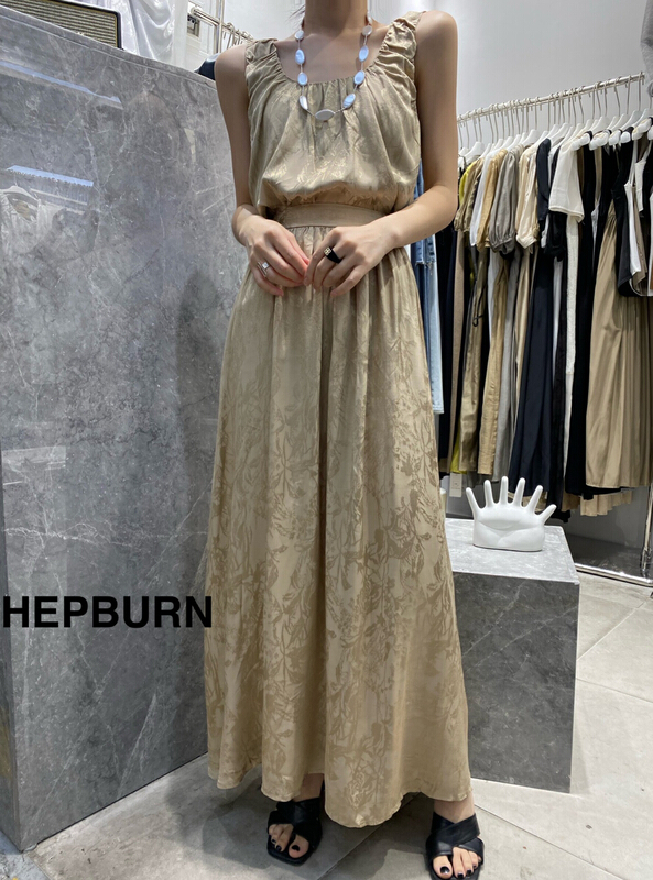 [Hepburn] jacquard Tencel simple skirt 3837\l