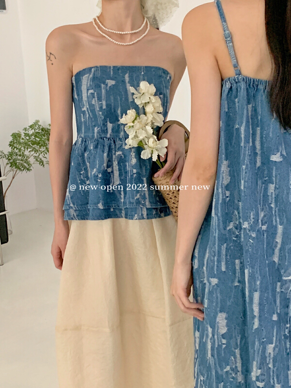 [new open] Strapless printed fashion vest / suspender fy22827y\zxl