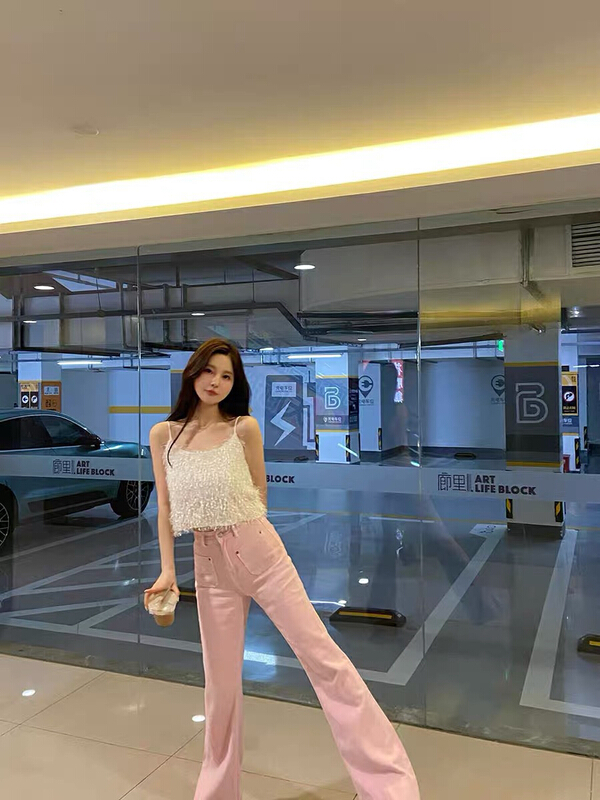 [wgwe] high waist comfortable Korean jeans 1924\pcz