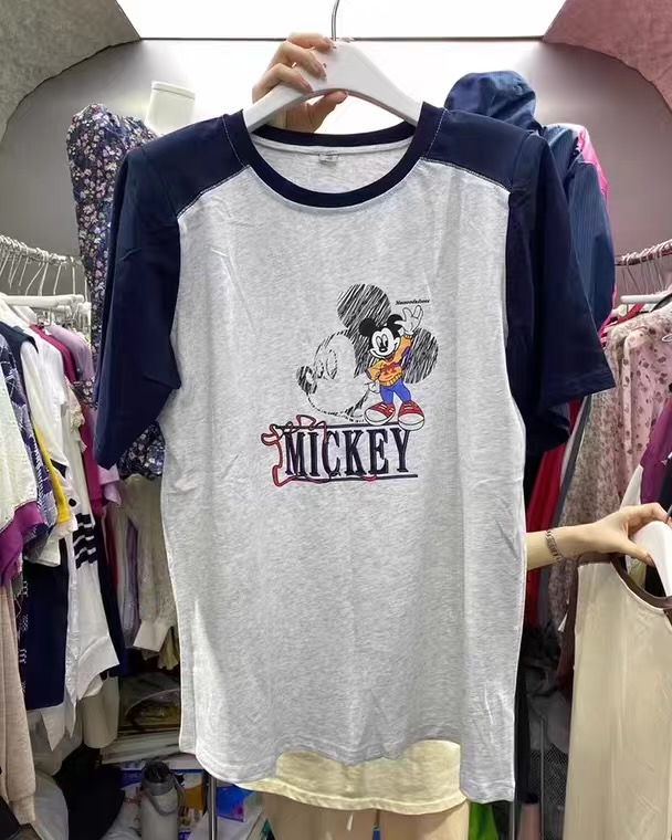 [w+] Mickey print Pullover long sleeve T-shirt 3268\wtt