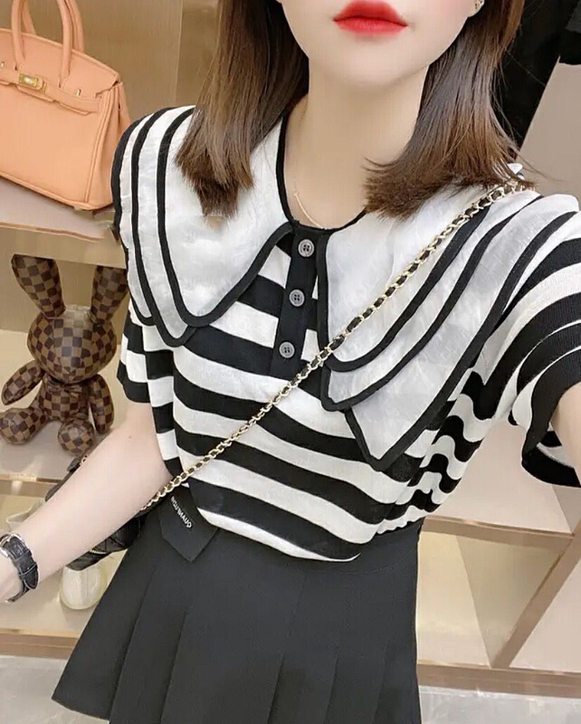 [f · P] cute loose design double layer baby neck sweater a492\hbx