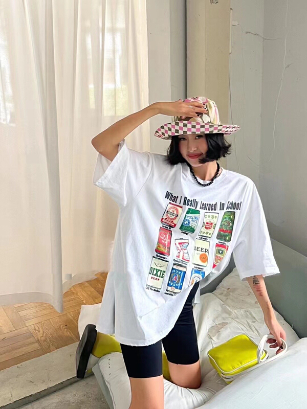 [wlady] large version Korean beer picture short sleeve T-shirt (T-shirt only) 389\wtt