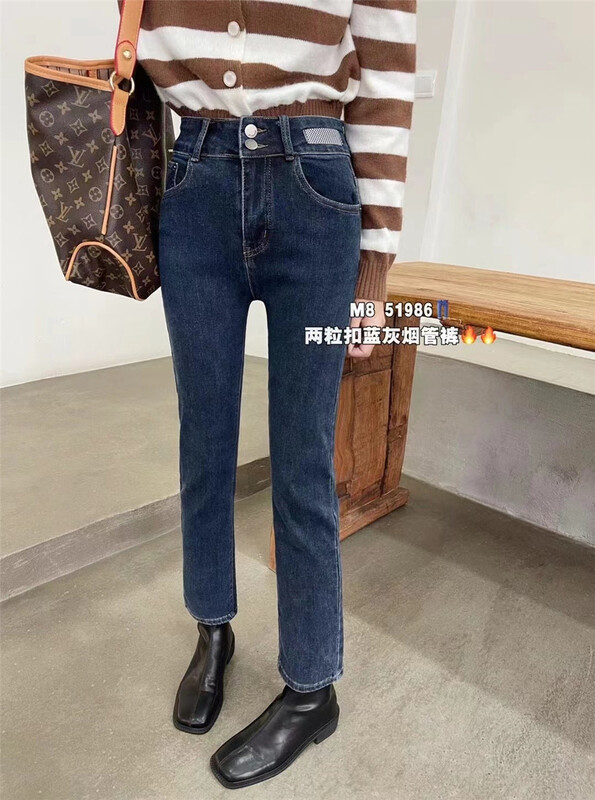 Original price 84.60! [M8 denim] Korean straight tube versatile commuter jeans ml51986\lsl
