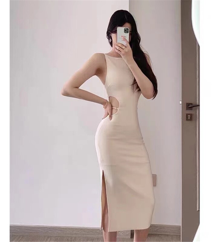 [little woman] simple waist revealing slim fitting dress 22179\pcz