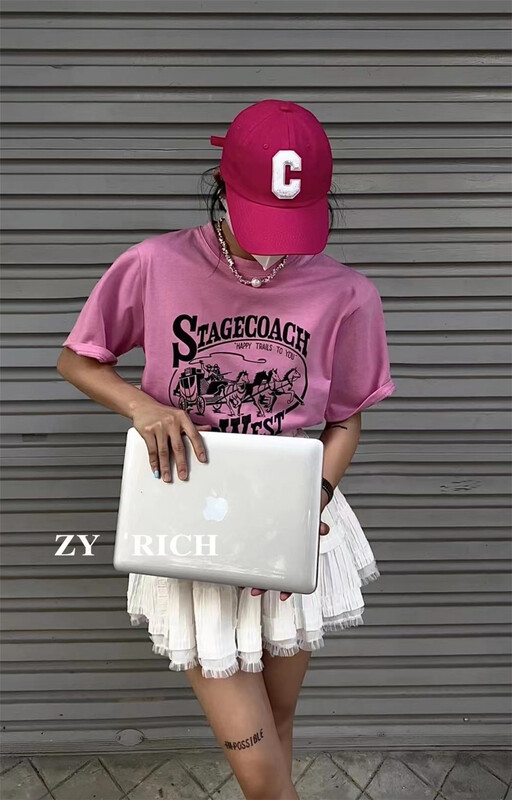 [ZY] Korean print Pullover short sleeve T-shirt 2096\wtt