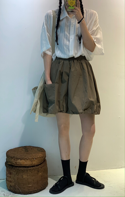 [several cloth see Sichuan] Solid Color Japanese high waist skirt 822227\l