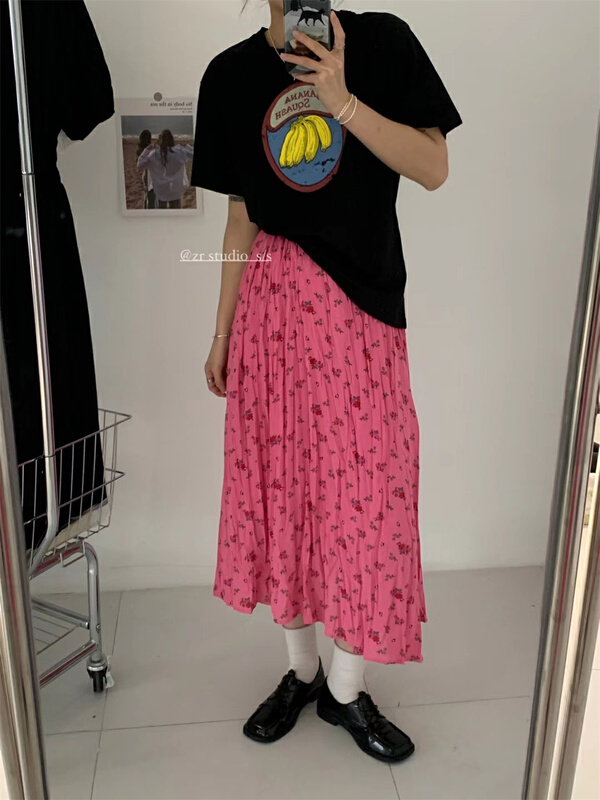 In early summer! [Zr] xiaoqingxin loose waist thin floral skirt 5538\xyy