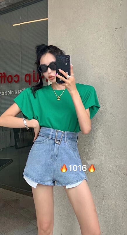 [AI x2 denim] personalized commuting versatile fashion denim shorts (with waist rope) 1016\hjy