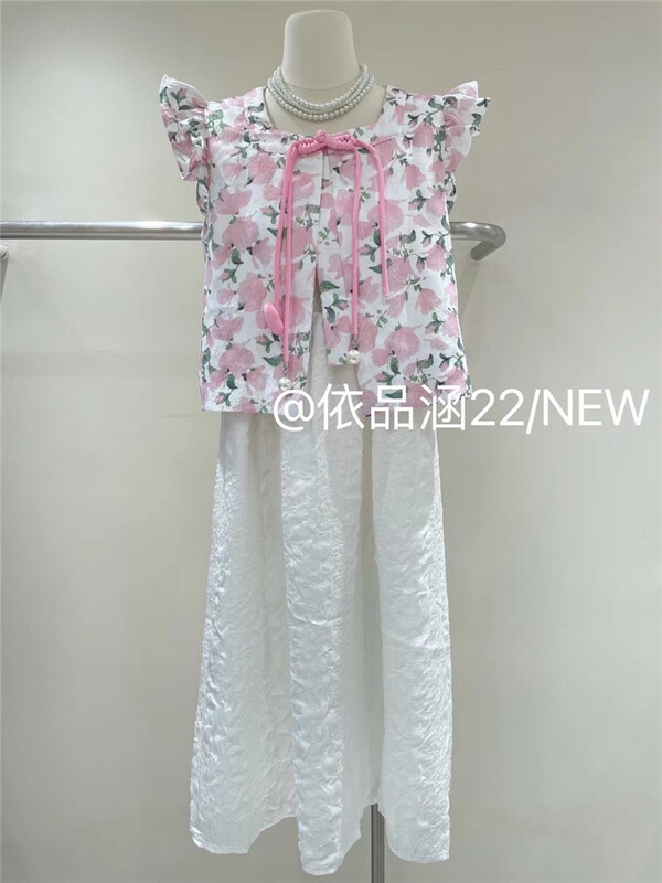 [yipinhan] aging reduced small fresh broken flower buckle vest 8999\pcz