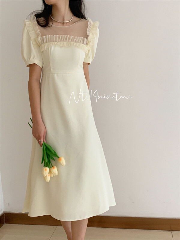 [19.nineteen] French temperament A-line Chiffon Dress 5109\ll