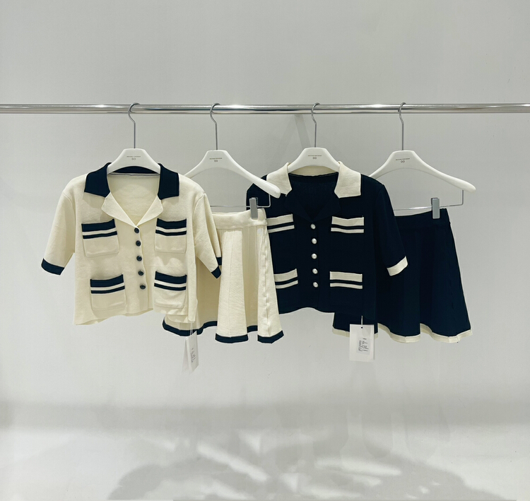 [onivinage oni] college style knitted suit ow224n5639